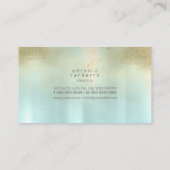 光沢および光沢美容師金ゴールド/ティール(緑がかった色)ID814 名刺 (裏面)