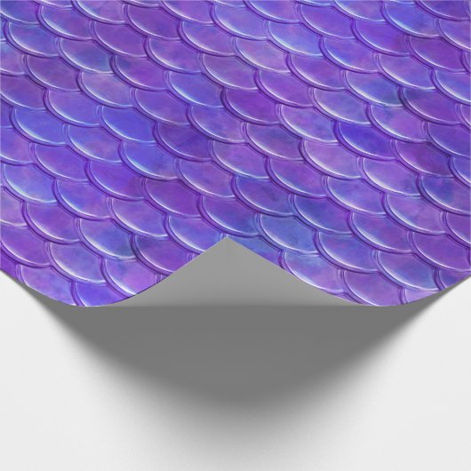 光沢お洒落のある紫の人魚はかりで測 ラッピングペーパー (角)