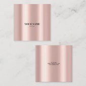 光沢お洒落ピンエレガントクフェイクのフォミニマルイル スクエア名刺 (正面/裏面)