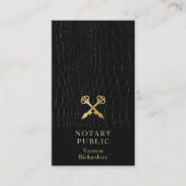 光沢お洒落ブラッククロコダイル金ゴールド公証人アイコンQR 名刺 (正面)
