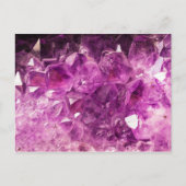 光沢があり、きらめく紫色の宝石用原石のイメージ ポストカード (正面)