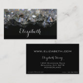 光沢があるお祝いのエレガントなダイヤモンドの白黒 名刺 (正面/裏面)