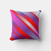 光沢があるはっきりしたな斜めのストライプのなアクセントの枕 クッション (正面)