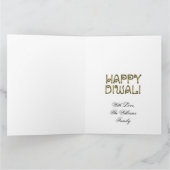 光沢があるエレガントで幸せなDiwaliの蝋燭ライト黒の金ゴールド カード (内部)