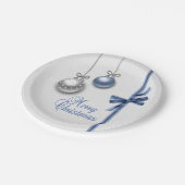 光沢があるエレガントなクリスマスの球 ペーパープレート (アングル)