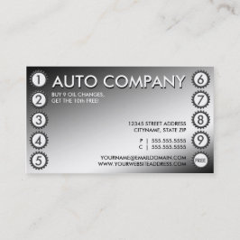 光沢があるギアのパンチカード ロイヤリティカード