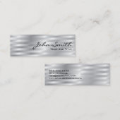 光沢があるクロムストライプの小型名刺 スキニー名刺 (正面/裏面)