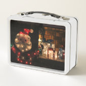 光沢があるサンタ メタルランチボックス (裏面)