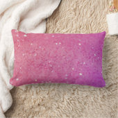 光沢があるショッキングピンクのグリッター-輝き ランバークッション (ブランケット)