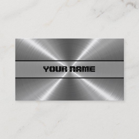 光沢があるステンレス鋼の金属 名刺 (正面)
