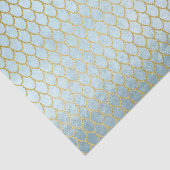 光沢があるティール（緑がかった色）の金ゴールドのグリッターの人魚のスケール 薄葉紙 (詳細)