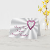 光沢があるハートのハッピーバースデーカード カード (黄色い花)