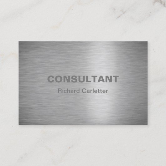 光沢があるブラシをかけられた金属のプロフェッショナル 名刺 (正面)