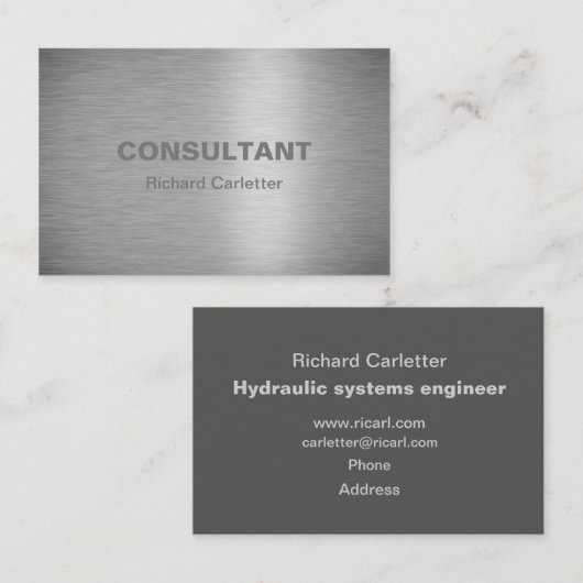 光沢があるブラシをかけられた金属のプロフェッショナル 名刺 (正面/裏面)