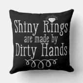 光沢があるリングは汚れた手によってなされます クッション (裏面)