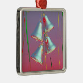 光沢がある休日シルバーベル メタルオーナメント (右)