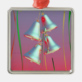 光沢がある休日シルバーベル メタルオーナメント