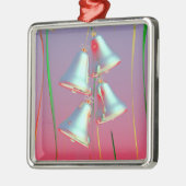 光沢がある休日シルバーベル メタルオーナメント (左)