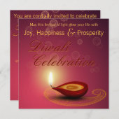 光沢がある幸せなDiwali -招待状光のフェスティバル 招待状 (正面/裏面)