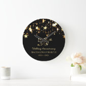 光沢がある星および数 ラージ壁時計 (ホーム)