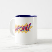 光沢がある素晴しいすごいS - ツートーンマグカップ (正面左)