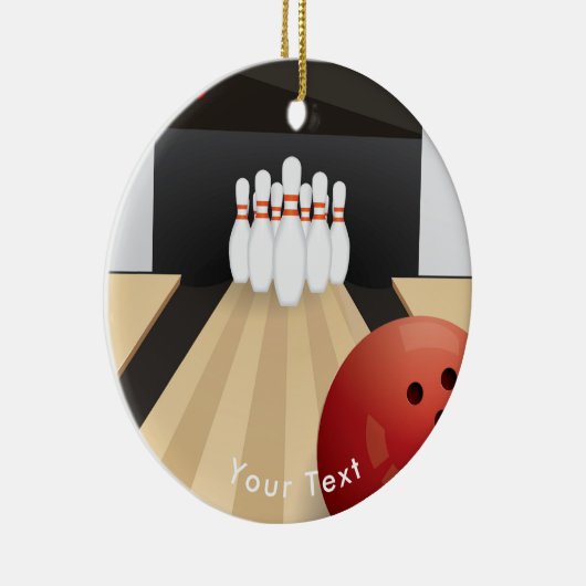 光沢がある細道の下のスポーツのボーリングをする赤い球 セラミックオーナメント (右)