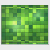 光沢がある緑のモザイク模様 ラッピングペーパー (フラット)