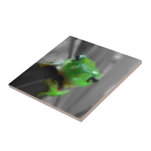 光沢がある緑カエル タイル (側面)