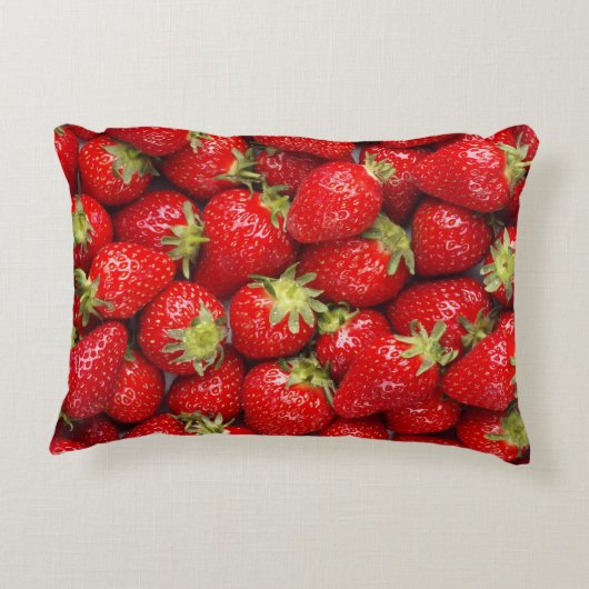 光沢がある赤いいちご アクセントクッション (裏面)