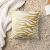 光沢がある金ゴールドのシマウマパターン クッション (ブランケット)