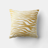 光沢がある金ゴールドのシマウマパターン クッション (裏面)