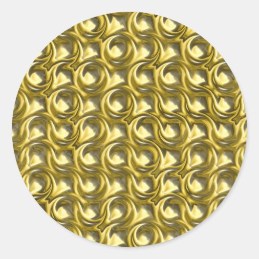 光沢がある金ゴールドのループ ラウンドシール (正面)