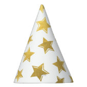 光沢がある金ゴールドの星のパーティーの帽子 パーティーハット (右)