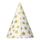 光沢がある金ゴールドの星2のパーティーの帽子 パーティーハット (裏面)