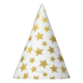 光沢がある金ゴールドの星2のパーティーの帽子 パーティーハット (左)
