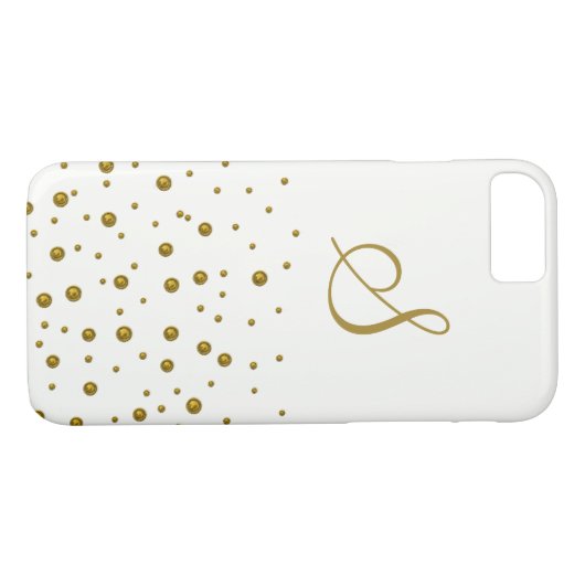 光沢がある金ゴールドの点のカスタムのモノグラム Case-Mate iPhoneケース (裏面(横))