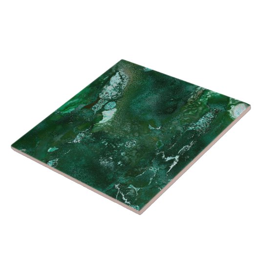 光沢がある銀および緑のマラカイトのエメラルドの大理石 タイル (側面)