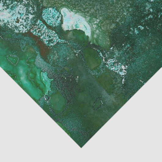 光沢がある銀および緑のマラカイトのエメラルドの大理石 薄葉紙 (詳細)