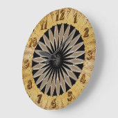 光沢がある銀および黒いガラス質 ラージ壁時計 (傾斜)