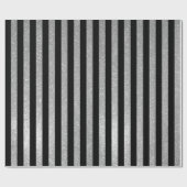 光沢がある銀製のグリッターの黒のストライプのなwrappingpaper ラッピングペーパー (フラット)