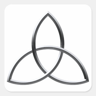 光沢がある銀製のTriquetra スクエアシール