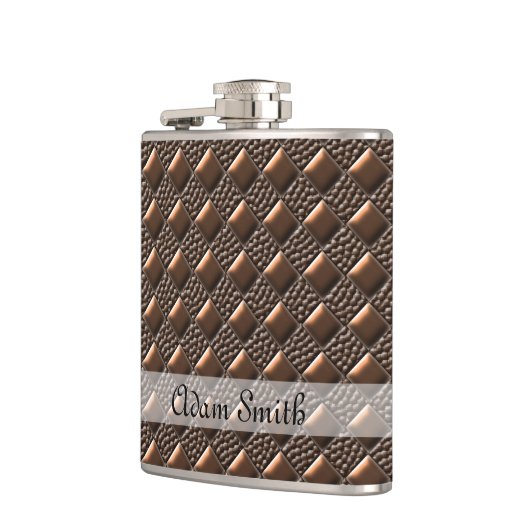 光沢がある銅 フラスク (左)