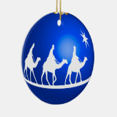 光沢がある青3王のオーナメント セラミックオーナメント (右)