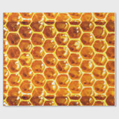光沢がある黄色い蜜蜂の巣はパターンをタイルを張ります ラッピングペーパー (フラット)