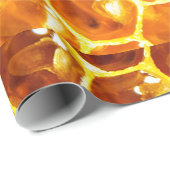 光沢がある黄色い蜜蜂の巣はパターンをタイルを張ります ラッピングペーパー (ロールコーナー)