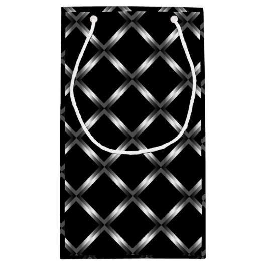 光沢がある黒く小さいギフトバッグ スモールペーパーバッグ (裏面)