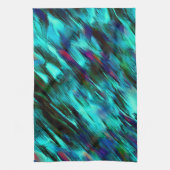 光沢がシアン色から青に染まり、赤い斑点 キッチンタオル (縦)