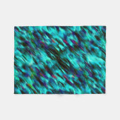 光沢が青からシアン、赤みを帯びた斑点に染まる フリースブランケット (正面(横))