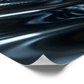 光沢きらめくのある液体金属のイチゴ果実 ポスター (角)