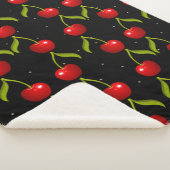 光沢のあるさくらんぼパターン シェルパブランケット (3/4)